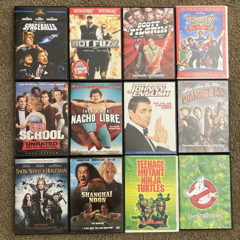 Lot of 12 Movies: Hot Fuzz, Scot Pilgrim, Macho Libre, Johnny English and More